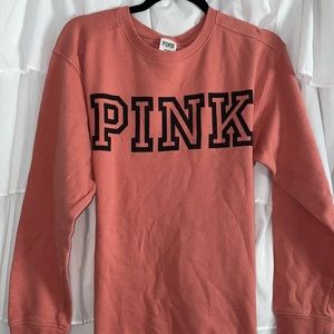 Pink crew neck sweatshirt rustic orangeish color